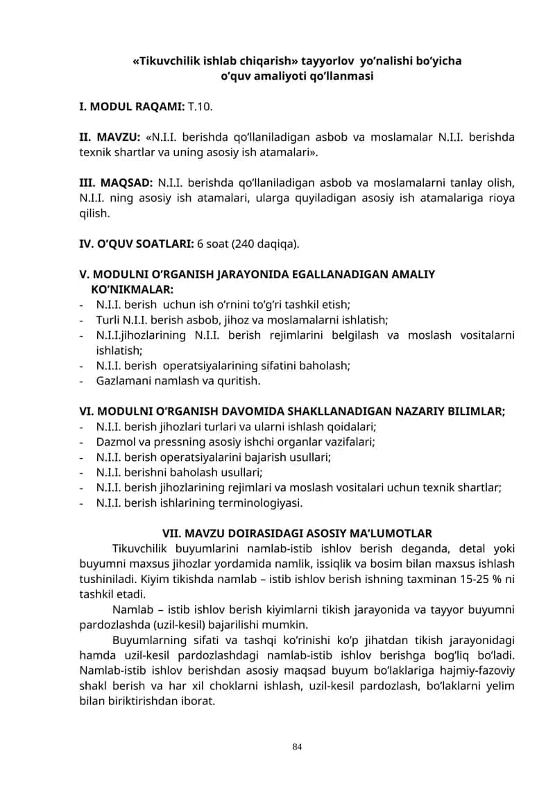 N.I.I. berish asbob va moslamalar 1