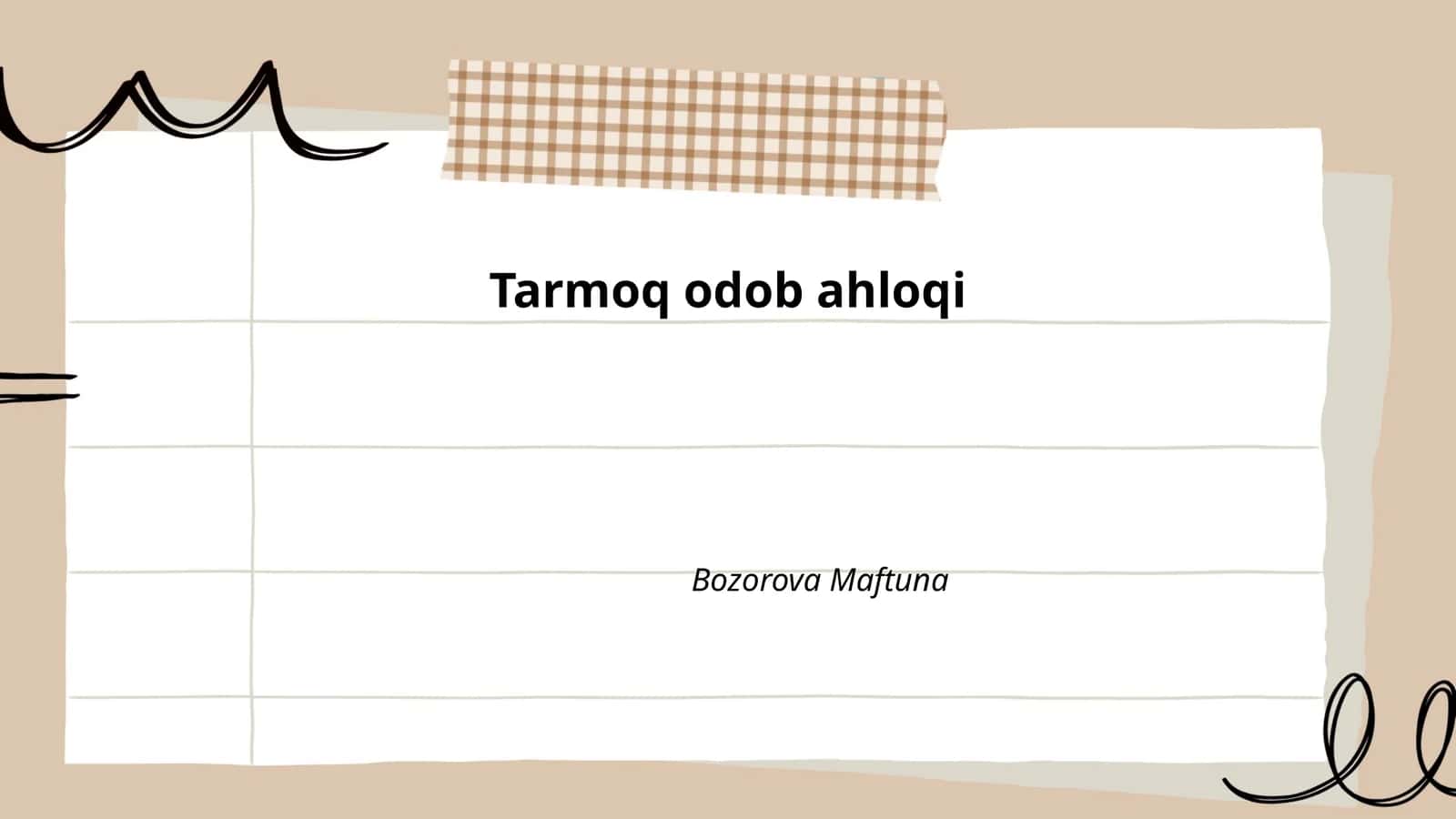 Tarmoq odob ahloqi 1