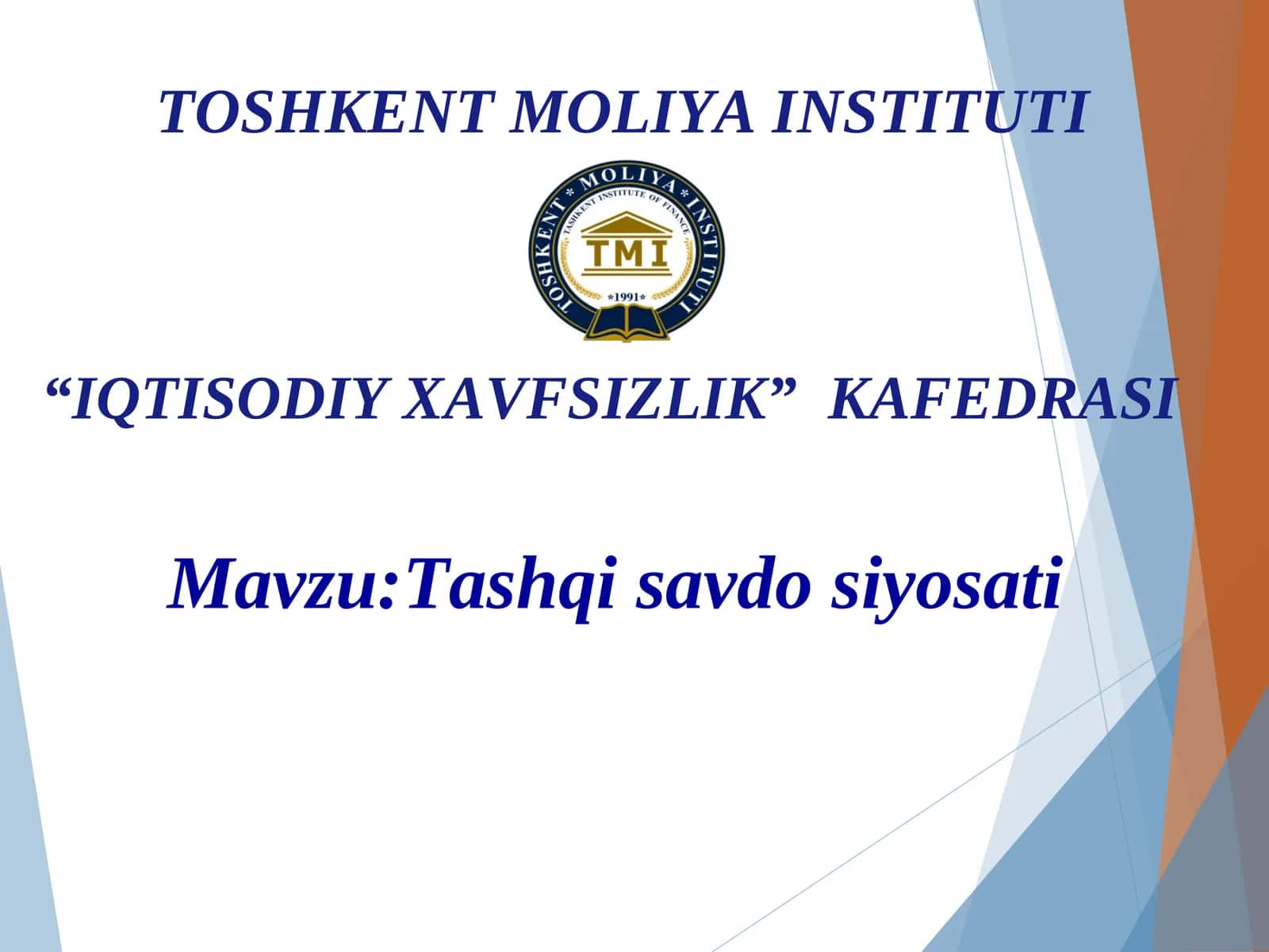 Tashqi savdo siyosati 1
