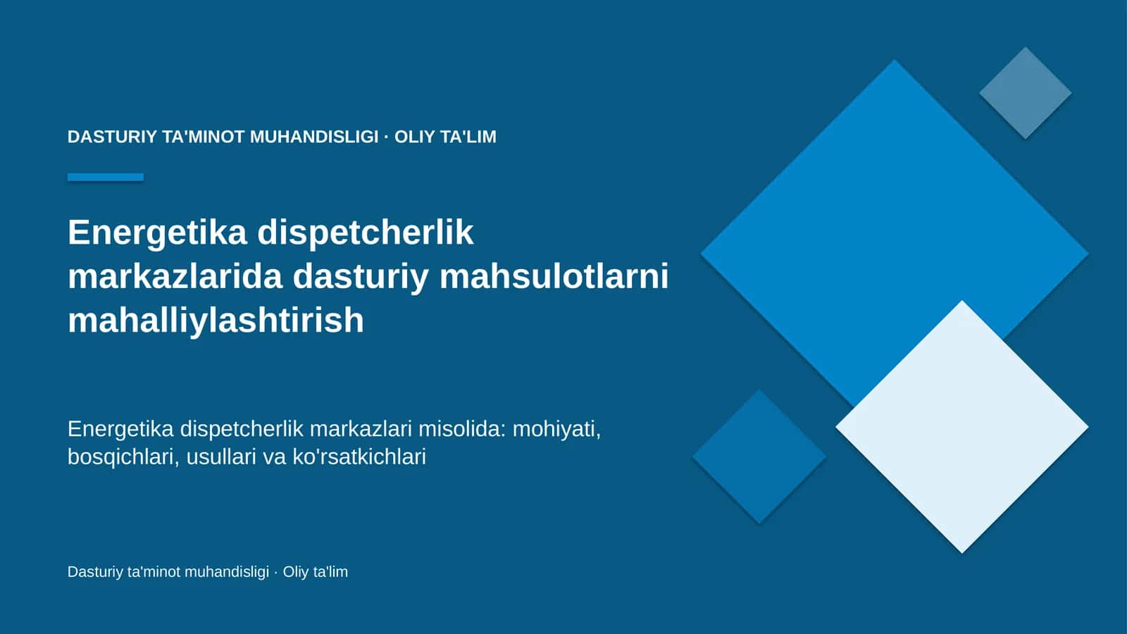 energetika dispetcherlik markazlarida dasturiy mahsulotlarni mahalliylashtirish 1187 1
