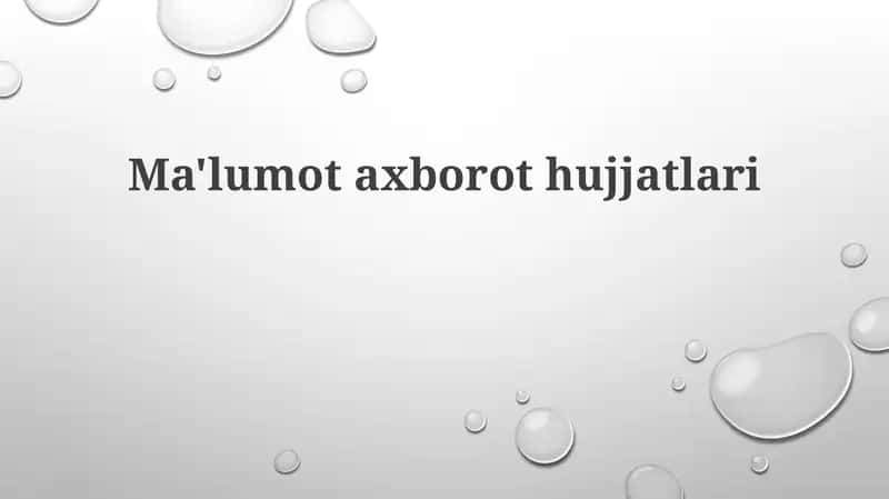 Axborot hujjatlari 1