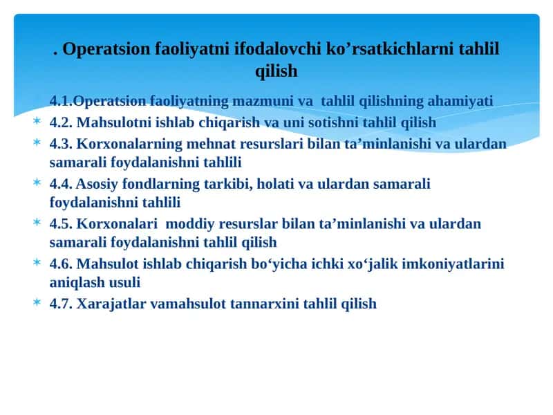 Mahsulotni ishlab chiqarish va uni sotishni tahlil qilish 1