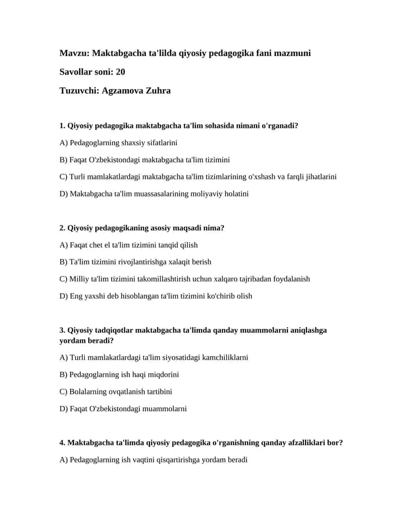 Qiyosiy pedagogika 1