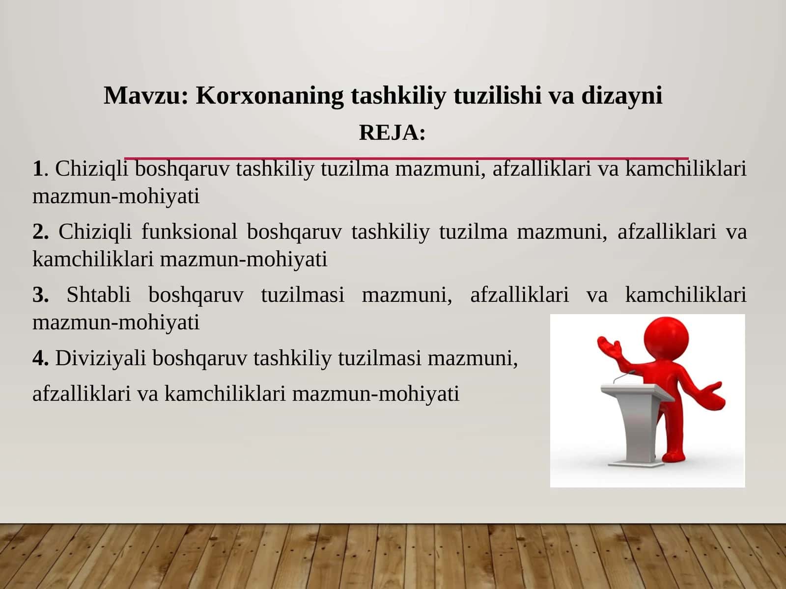 Korxonaning tashkiliy tuzilishi va dizayni 1