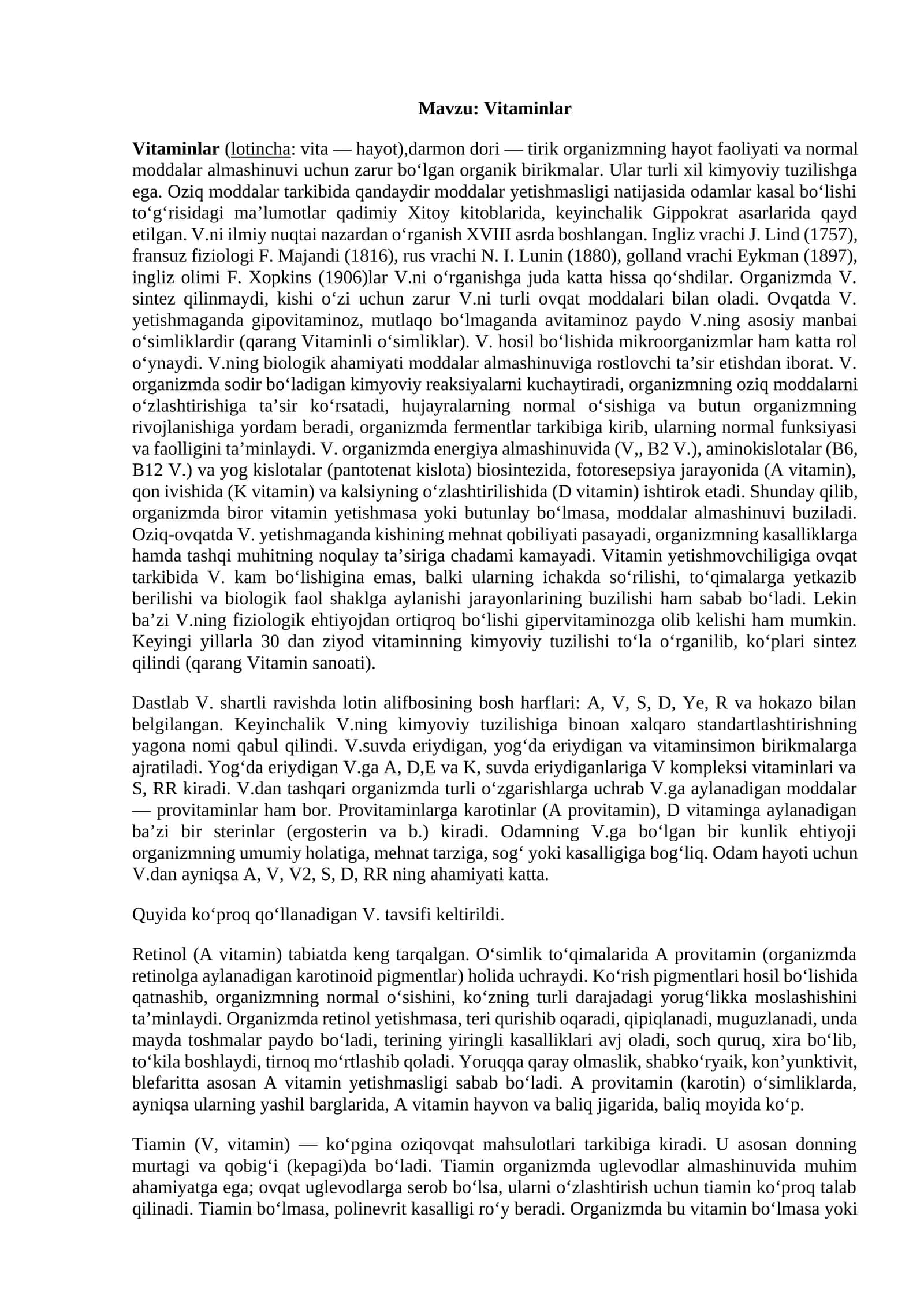 Vitaminlar 1