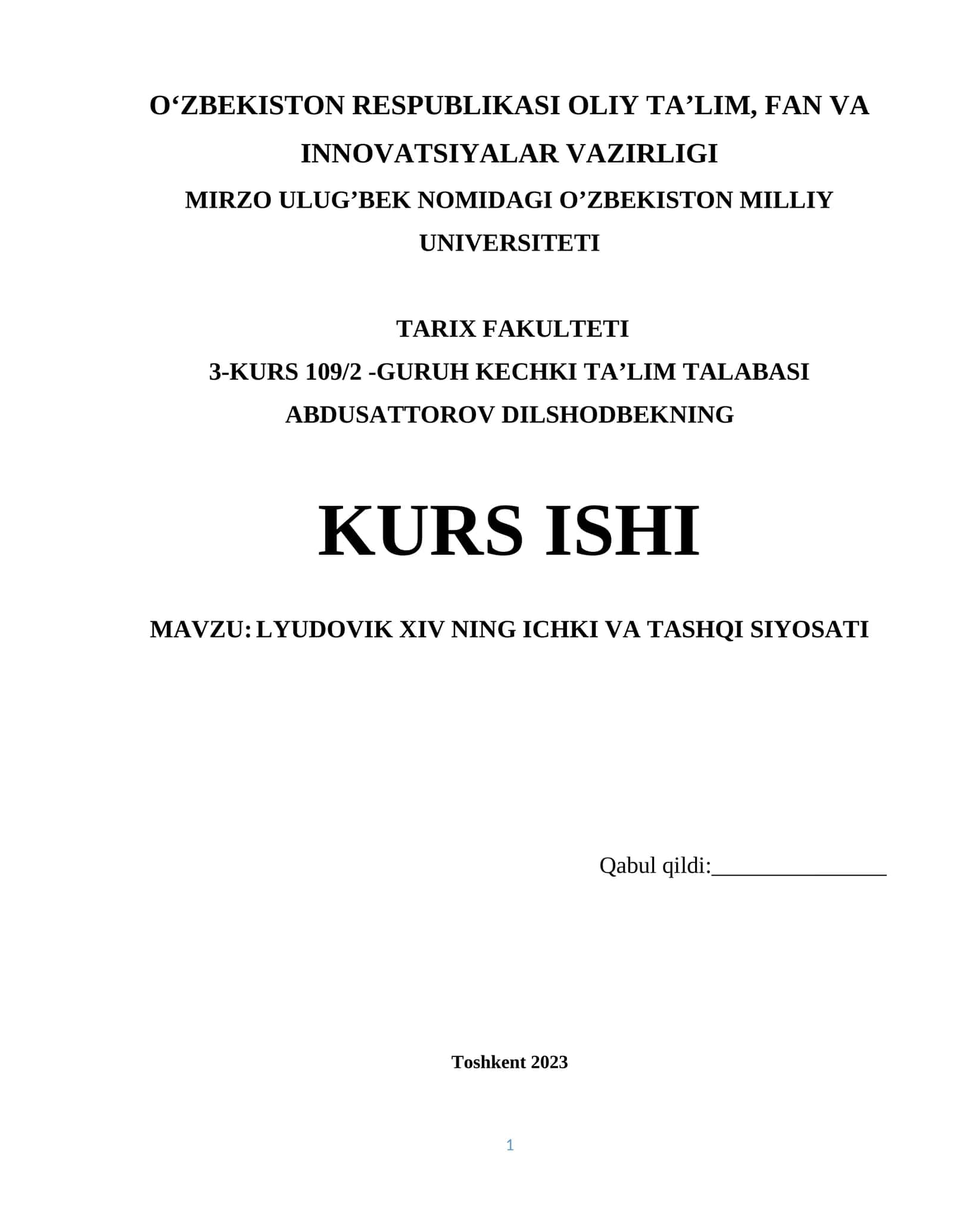 LYUDOVIK XIV NING ICHKI VA TASHQI SIYOSATI 1