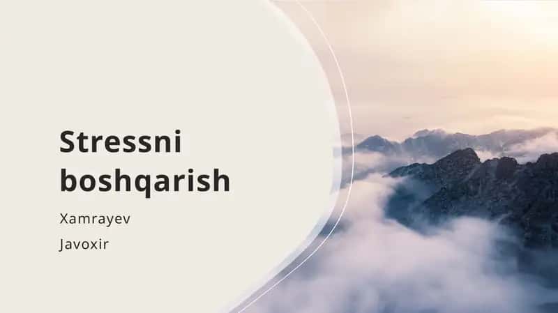 Stressni boshqarish 1