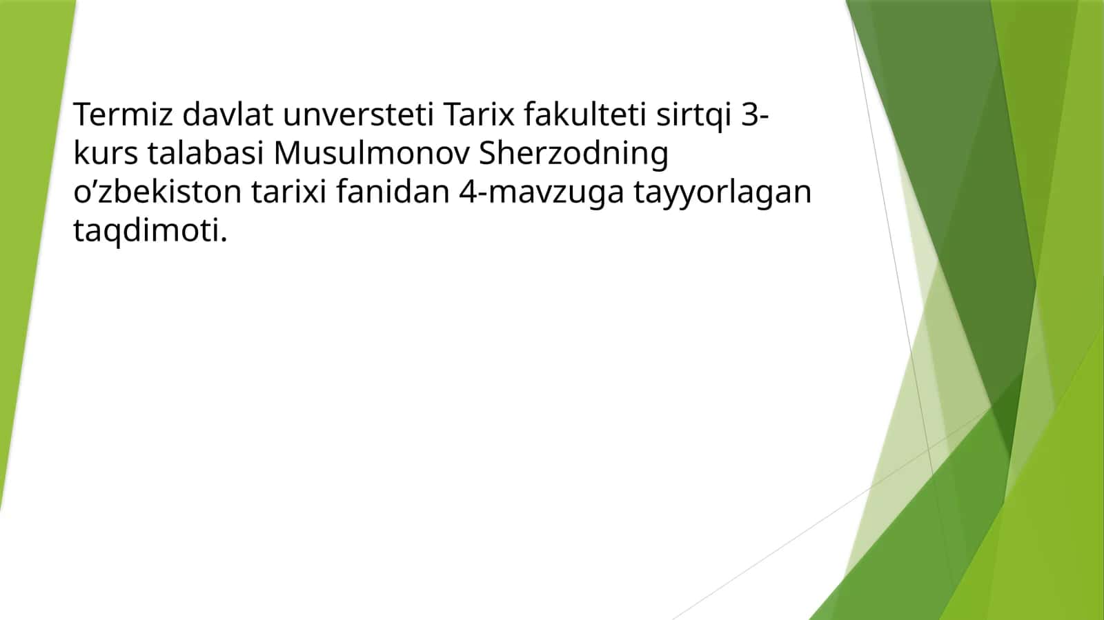 Sherzod Musulmonov Ta'limi va ta'rifi 1