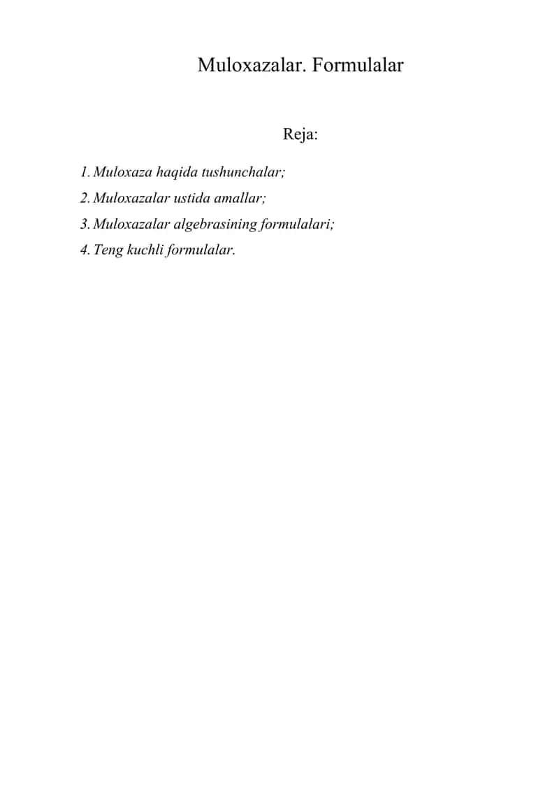 Muloxazalar. Formulalar 1