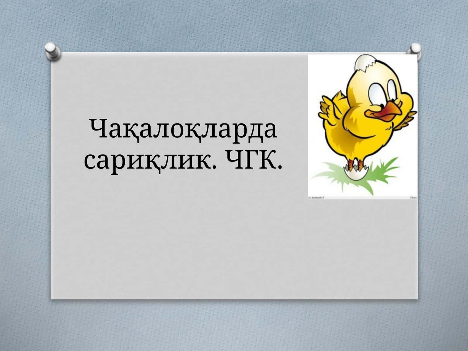 Чақалоқларда сариқлик. ЧГК 1