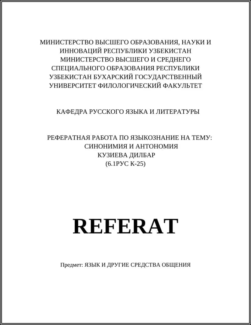 Реферат по языкознанию 1