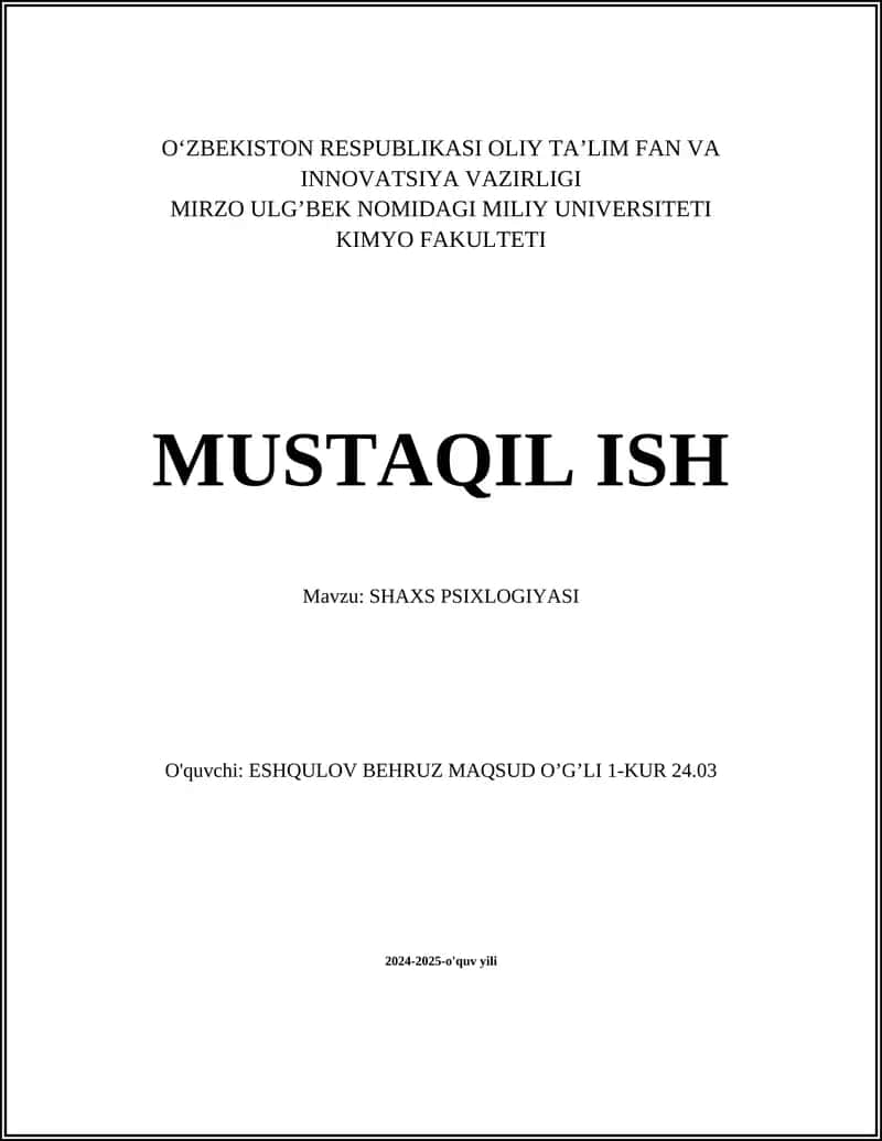 SHAXS PSIXLOGIYASI 1