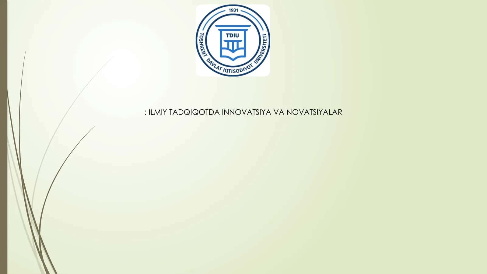 Innovatsiya Tushunchasi va Turi 1