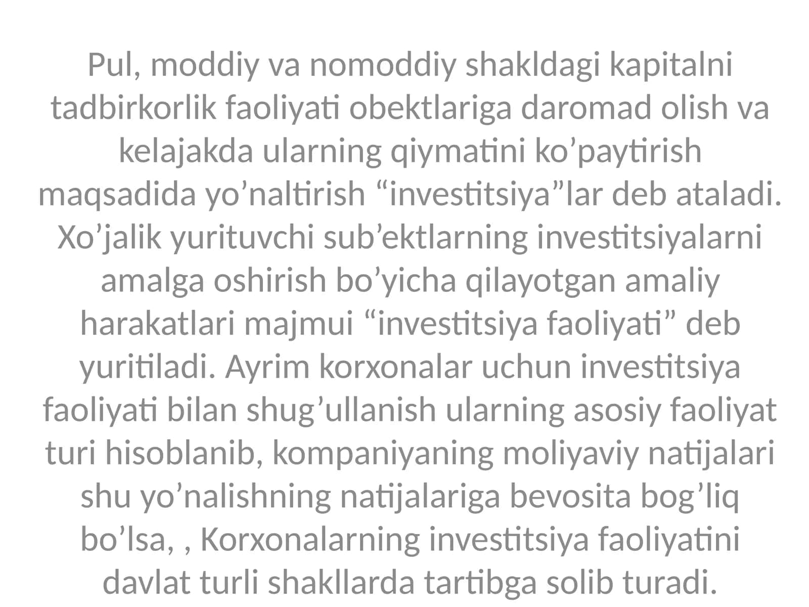 Investitsiya faoliyati 1