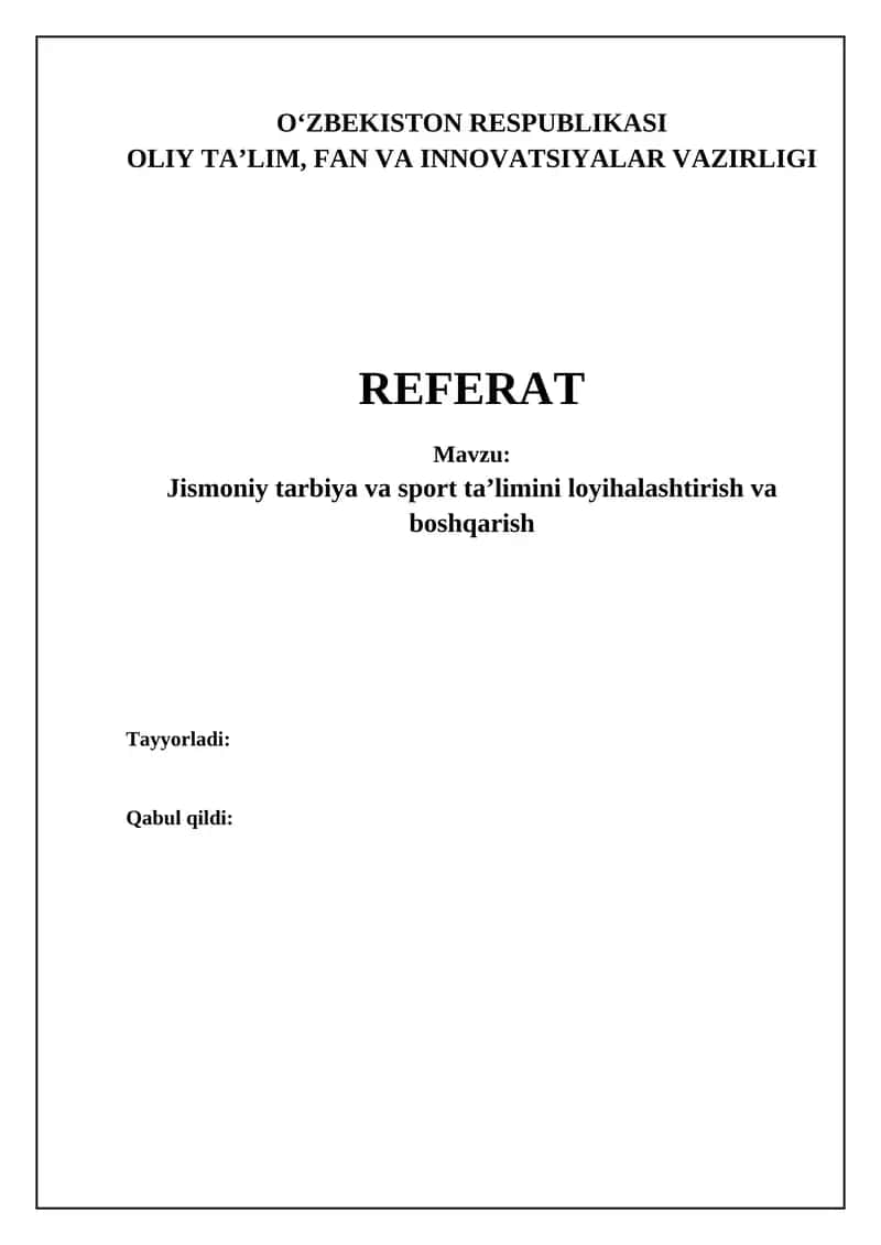 Jismoniy tarbiya va sport ta’limining asosiy elementlari 1