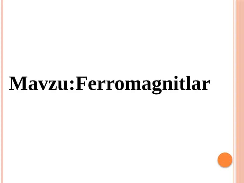 Ferromagnitlar 1