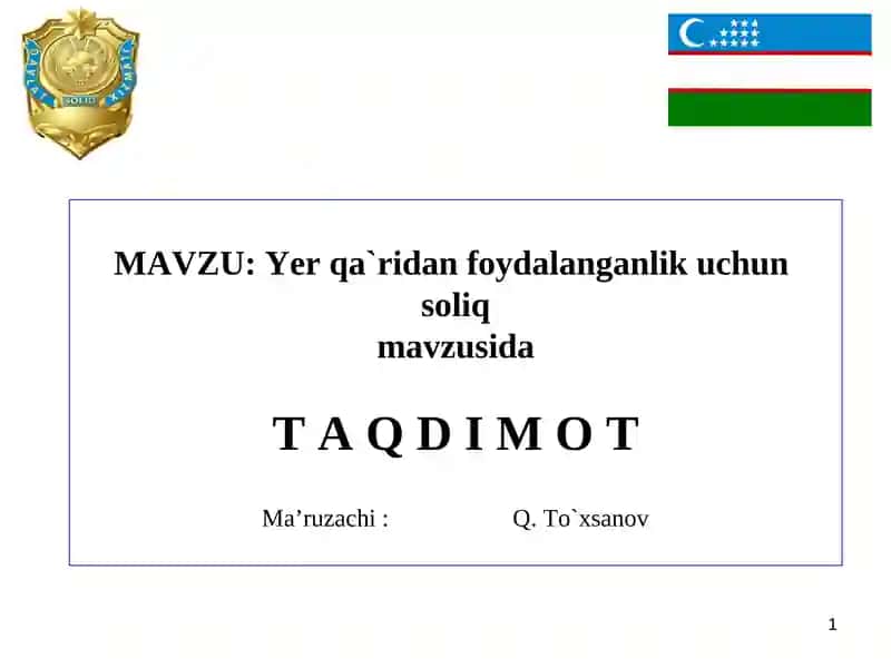 Yer qa`ridan foydalanganlik uchun soliq