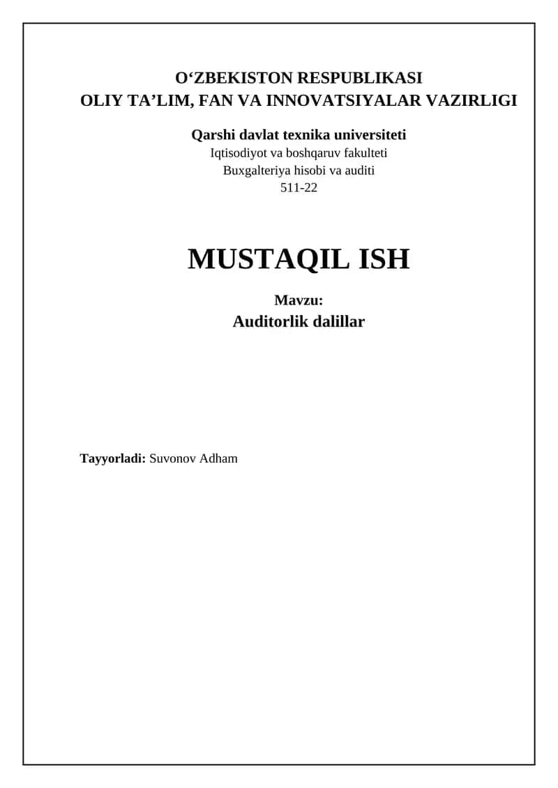 Auditorlik dalillari 1