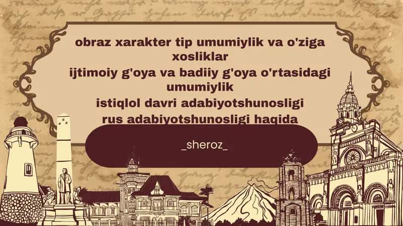 Obraz va xarakter tushunchalari 1