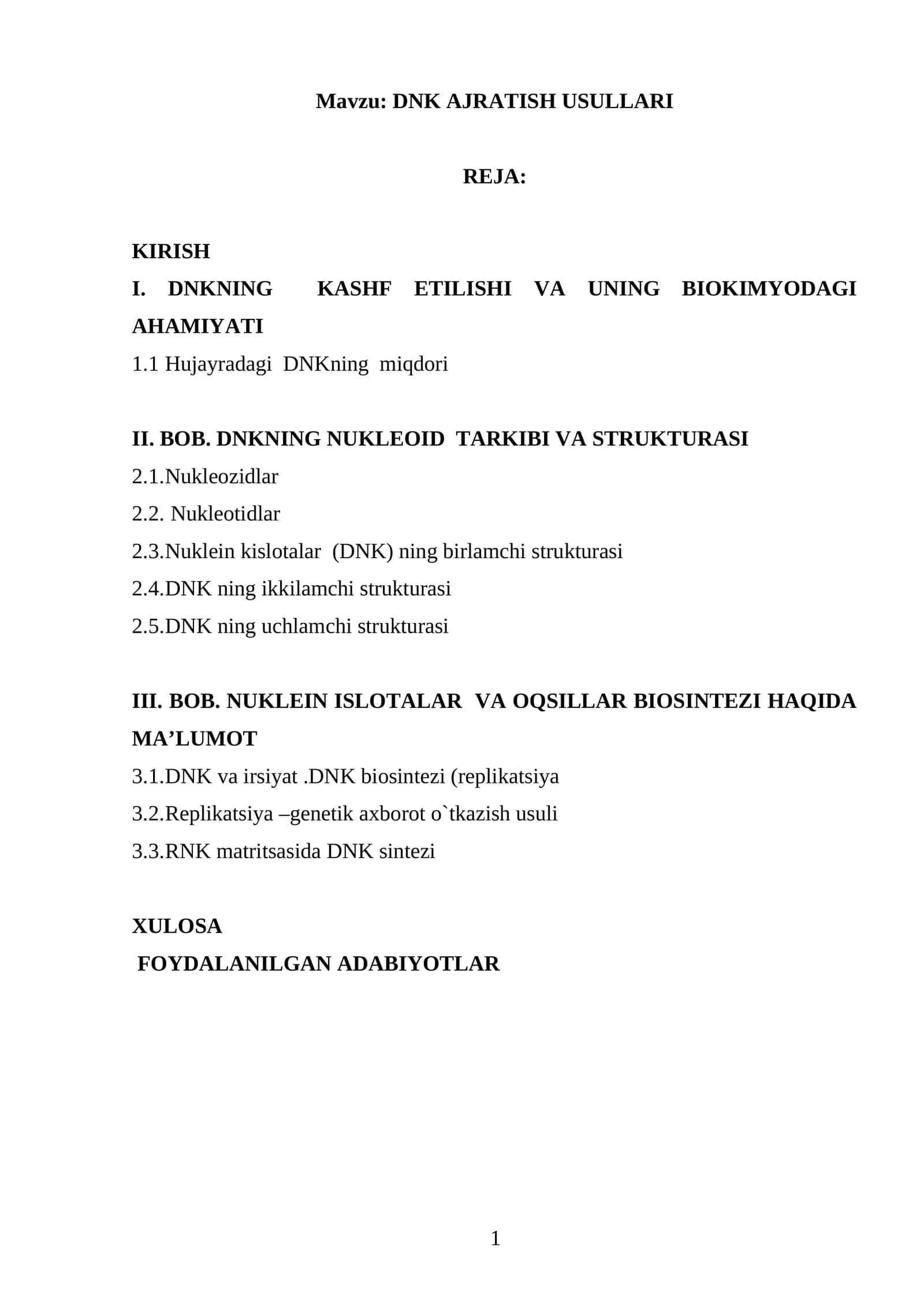 DNK AJRATISH USULLARI 1