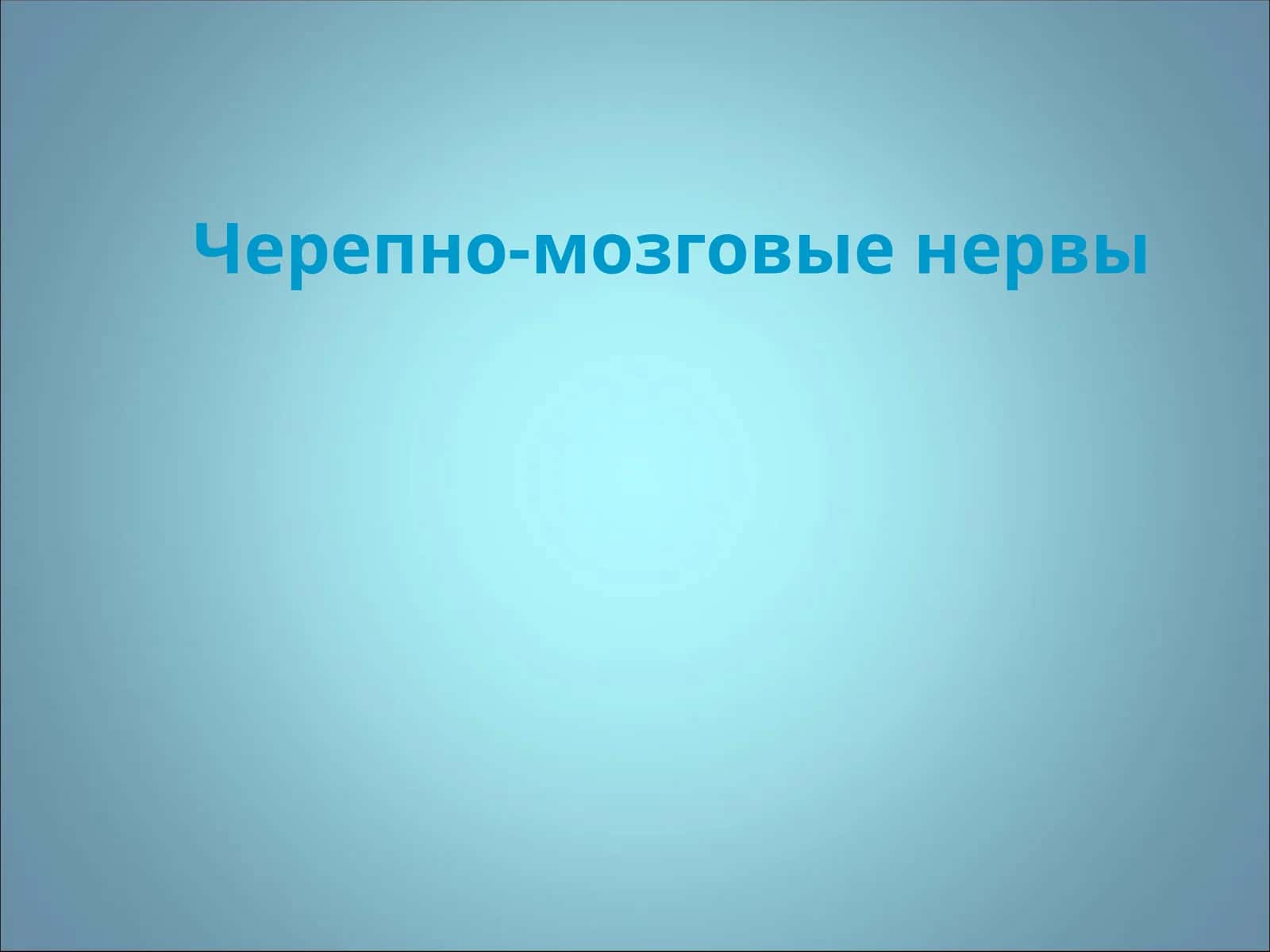 Черепно-мозговые нервы 1