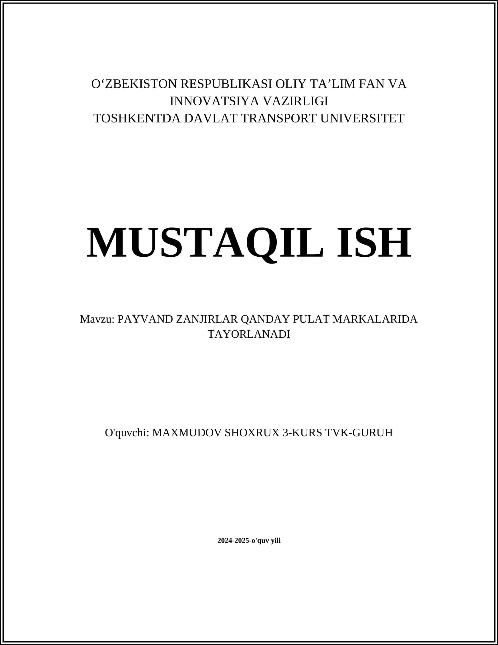 PAYVAND ZANJIRLAR QANDAY PULAT MARKALARIDA TAYORLANADI 1