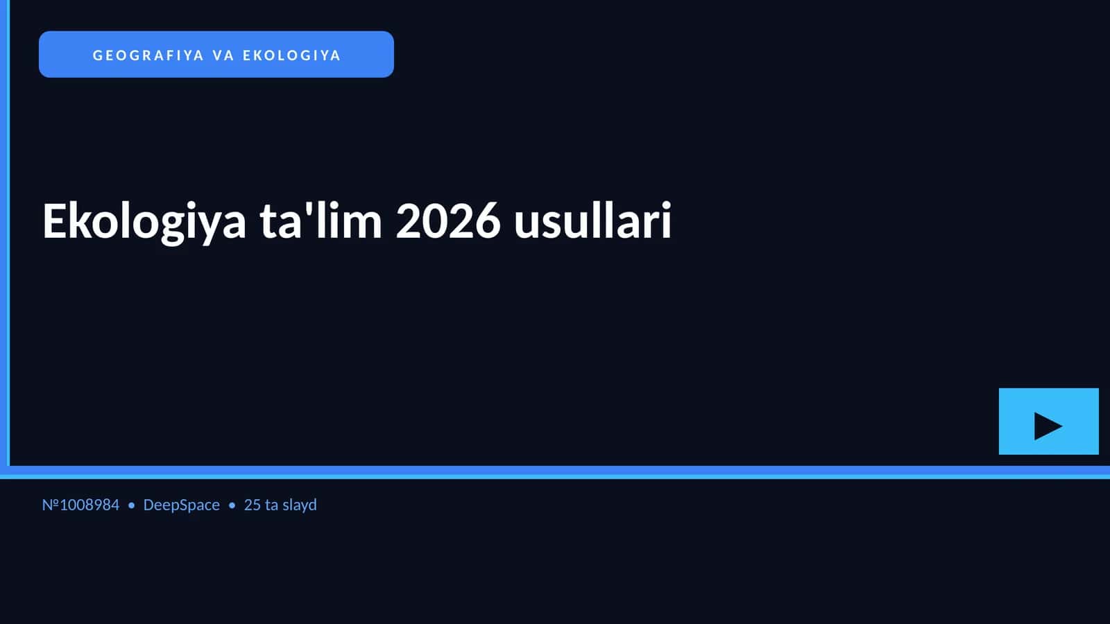 GEOGRAFIYA VA EKOLOGIYA 1