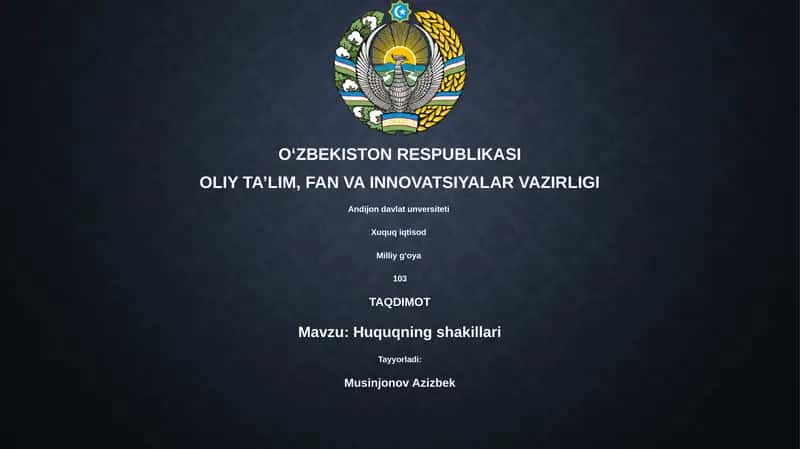 Huquqning shakillari 1