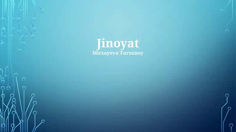 Jinoyatchilik 1