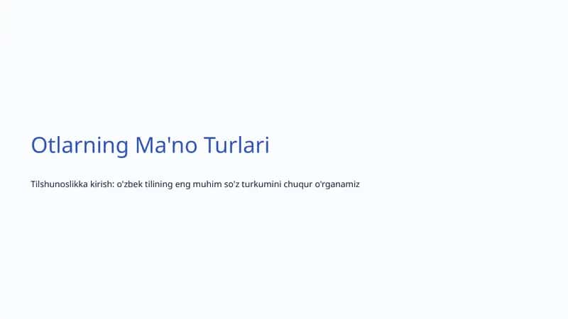 Otlarning Ma'no Turlari 1