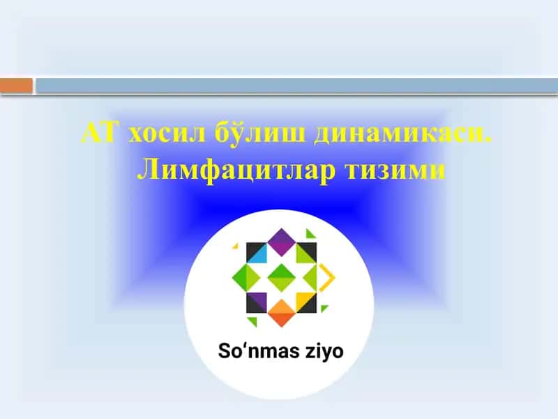 АТ хосил бўлиш динамикаси, Лимфацитлар тизими 1