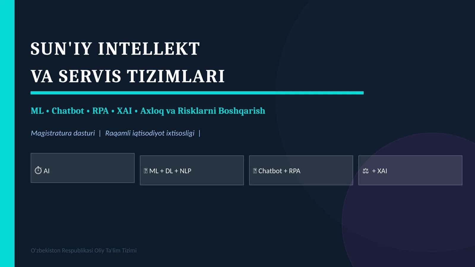 SUN'IY INTELLEKT VA SERVIS TIZIMLARI 1