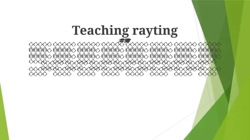 Teaching Rayting 1