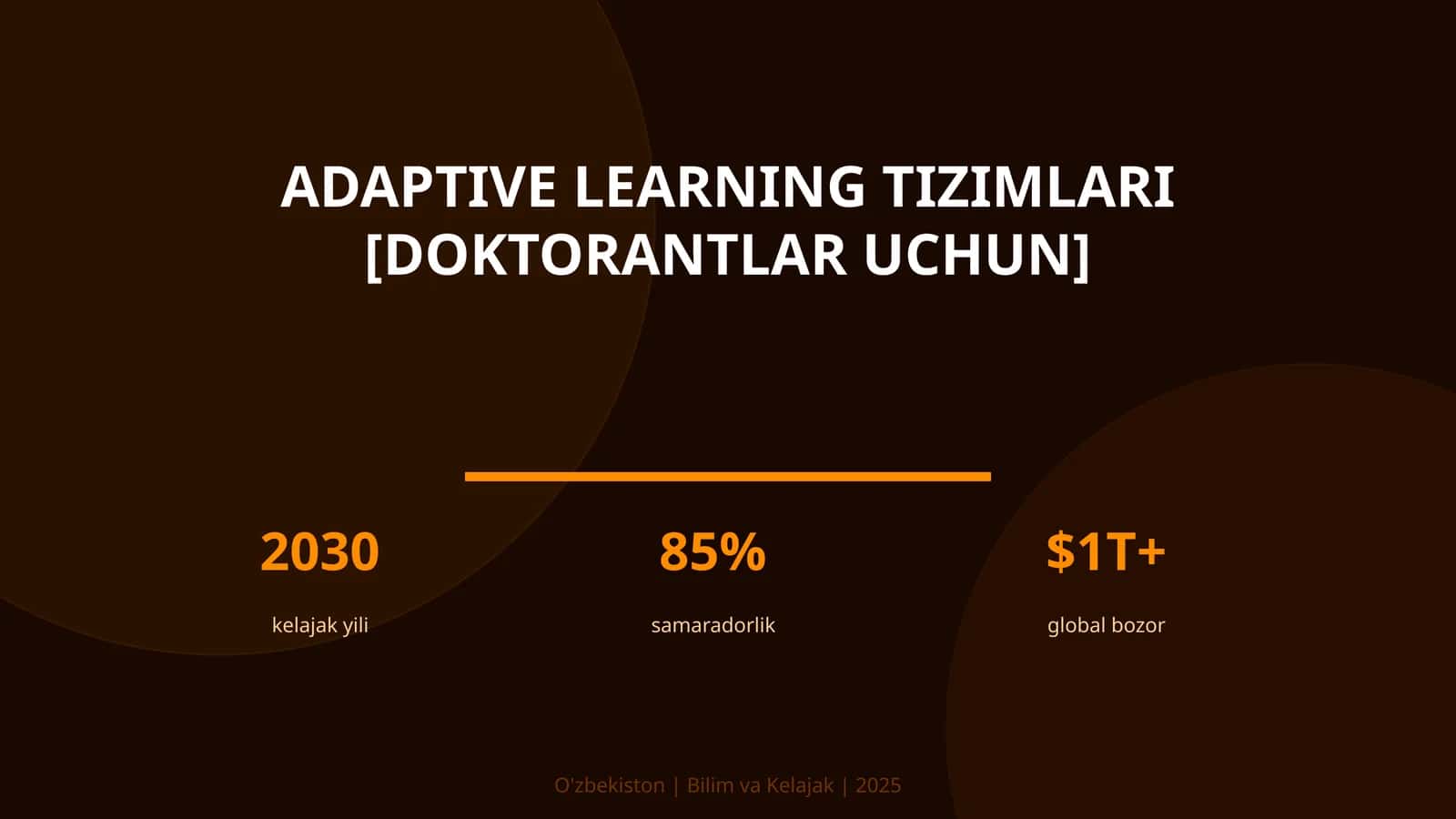 Adaptive learning tizimlari [doktorantlar uchun] 1