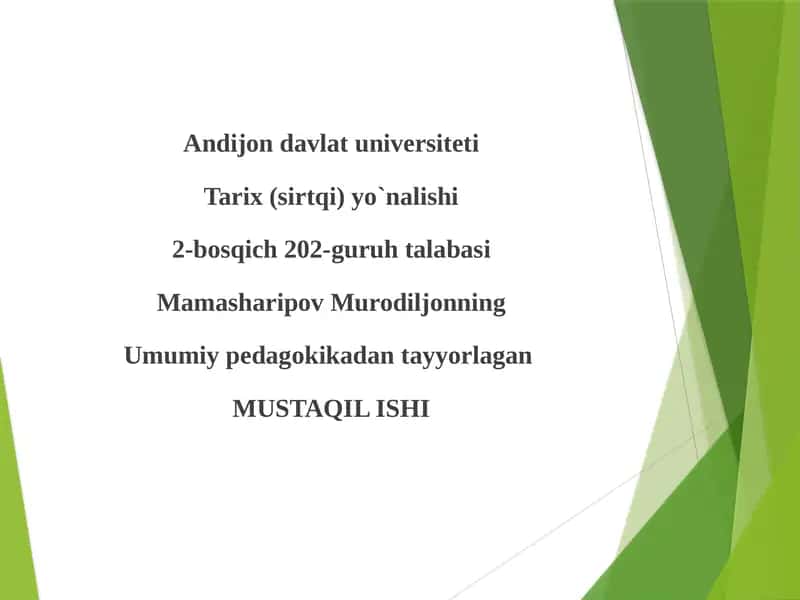 Ta'lim metodlari va vositalarini tahlil qilish 1