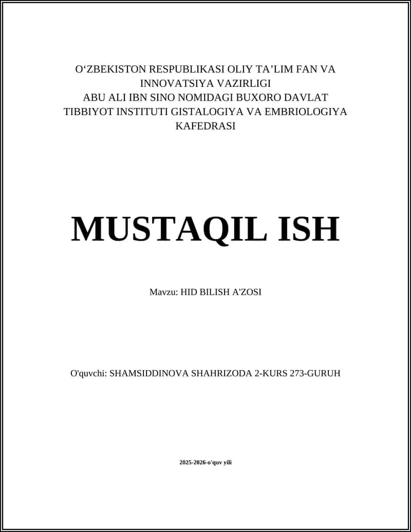HID BILISH A'ZOSI 1