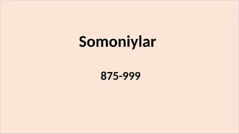 Somoniylar sulolasi 1