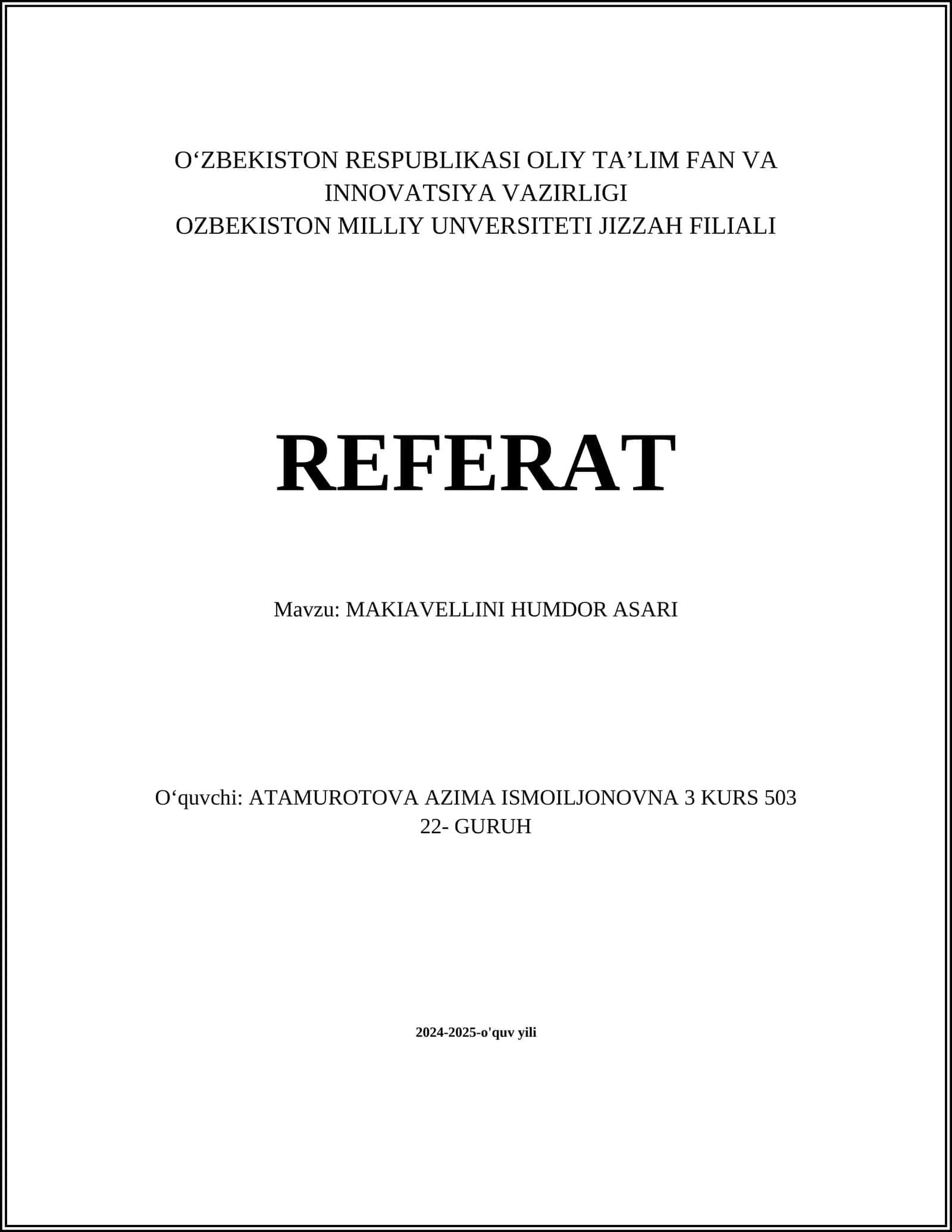 MAKIAVELLINI HUMDOR ASARI 1