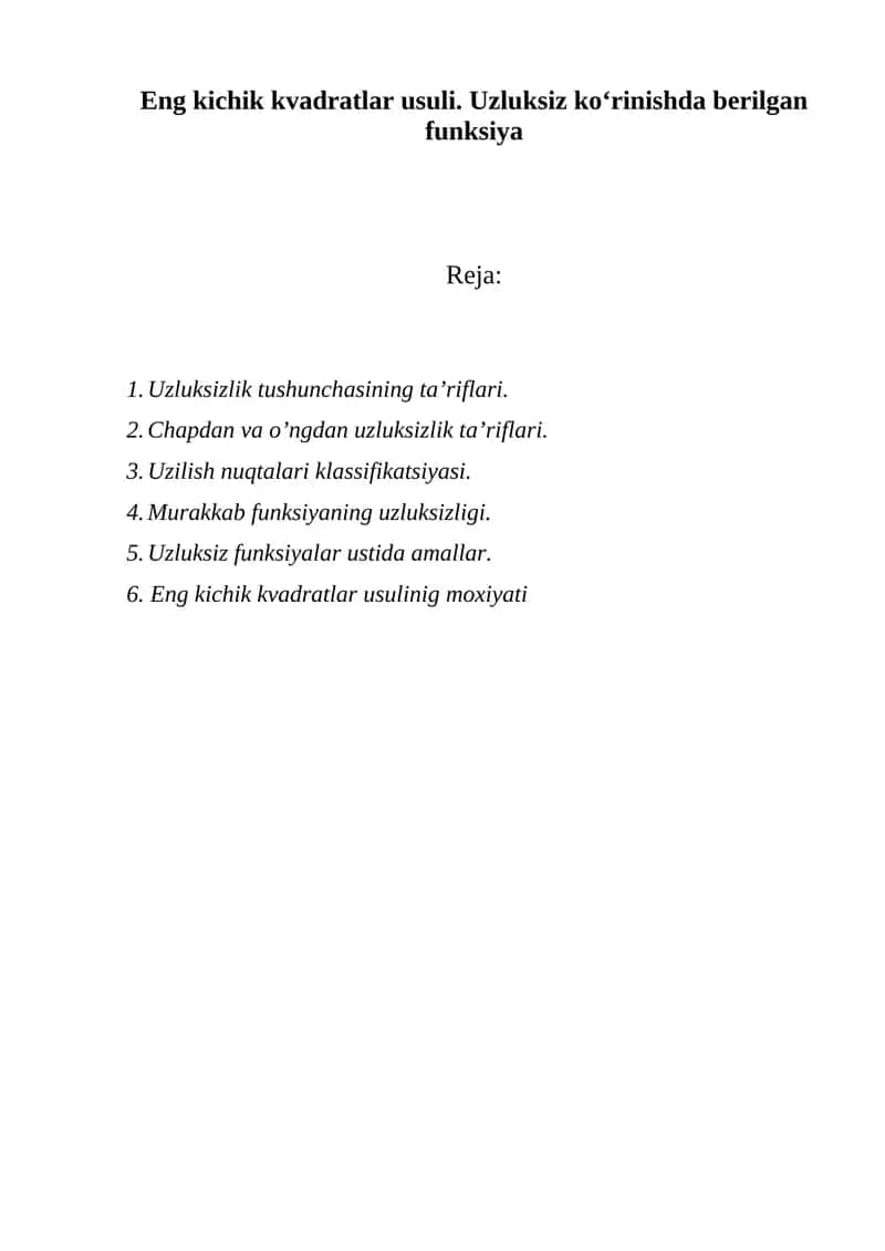 Eng kichik kvadratlar usuli 1