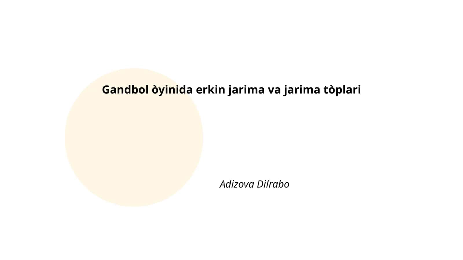 Gandbol òyinida erkin jarima va jarima tòplari 1