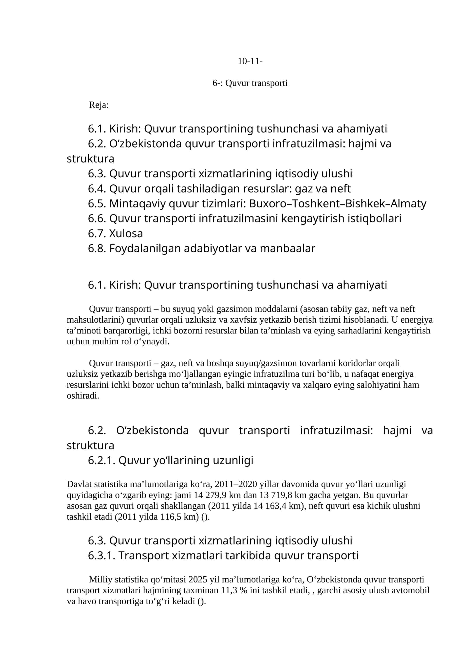 Quvur transporti 1