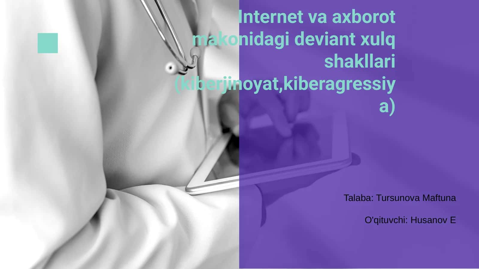 Internet va axborot makonidagi deviant xulq shakllari (kiberjinoyat,kiberagressiya) 1