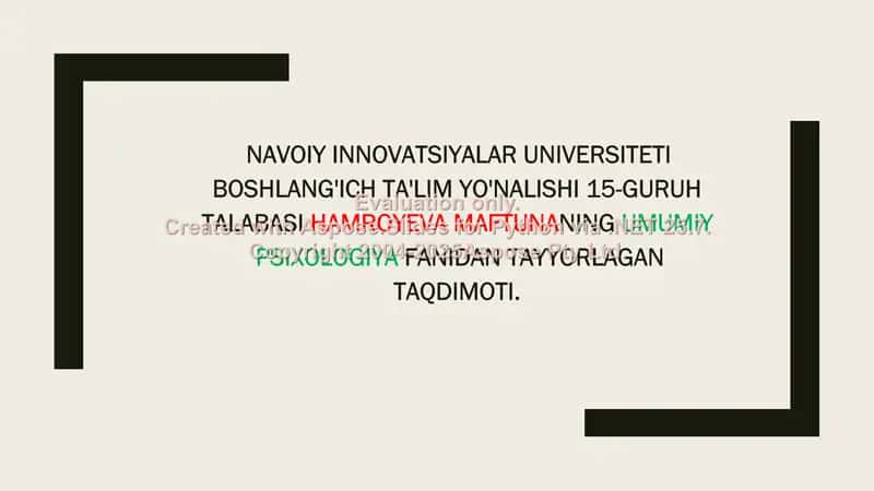 Ilk bolalik davri psixik rivojlanish xususiyatlari 1
