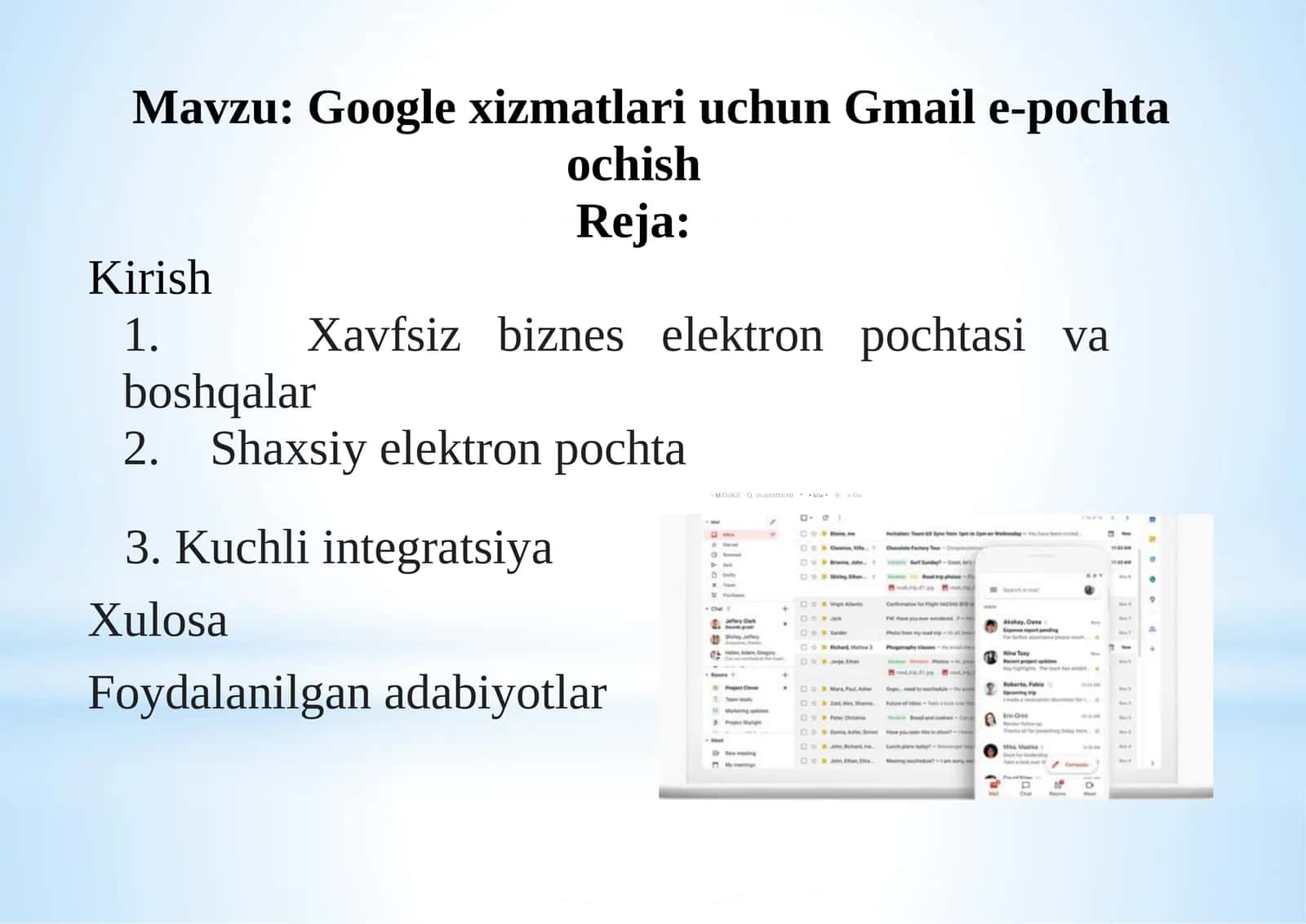 Google xizmatlari uchun Gmail e-pochta ochish 1