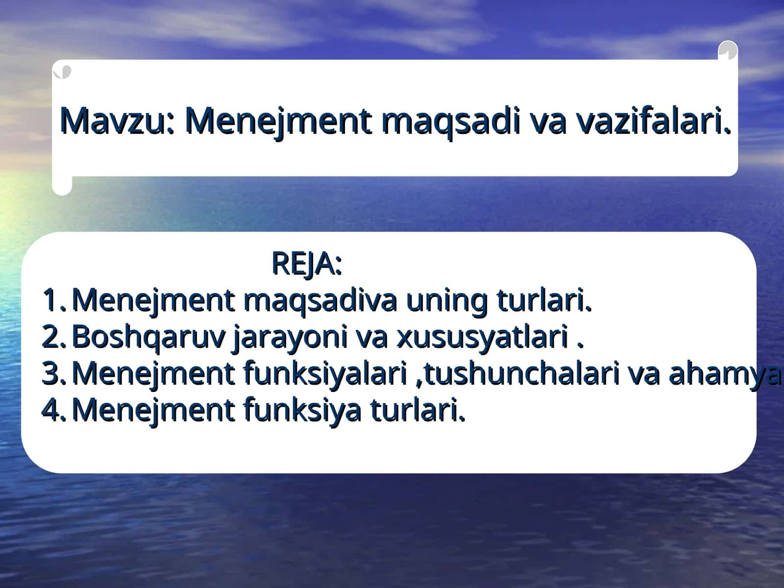 Menejment maqsadi va vazifalari 1