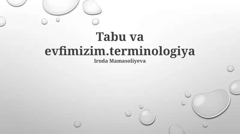 Tabu va evfimizim.terminologiya 1
