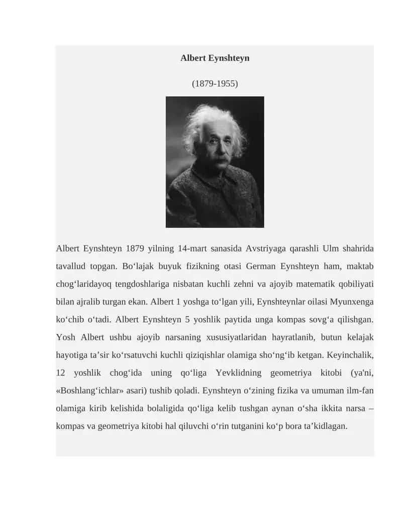 Albert Eynshteyn 1