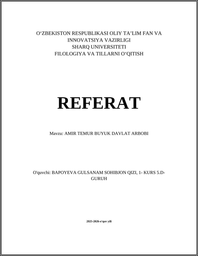 AMIR TEMUR BUYUK DAVLAT ARBOBI 1
