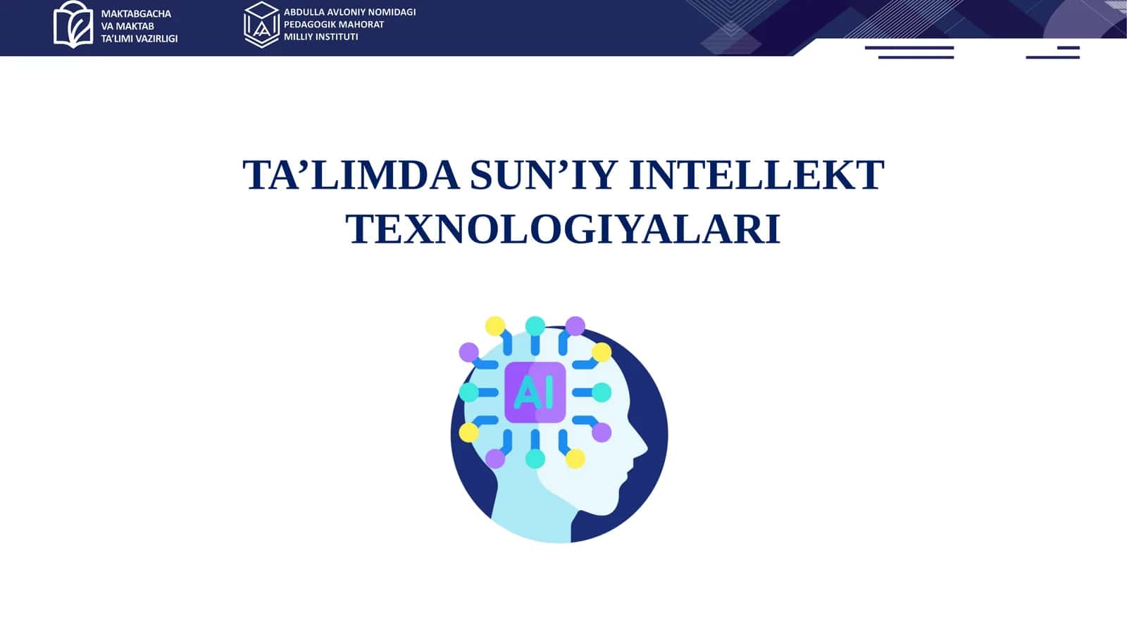 TA’LIMDA SUN’IY INTELLEKT TEXNOLOGIYALARI 1