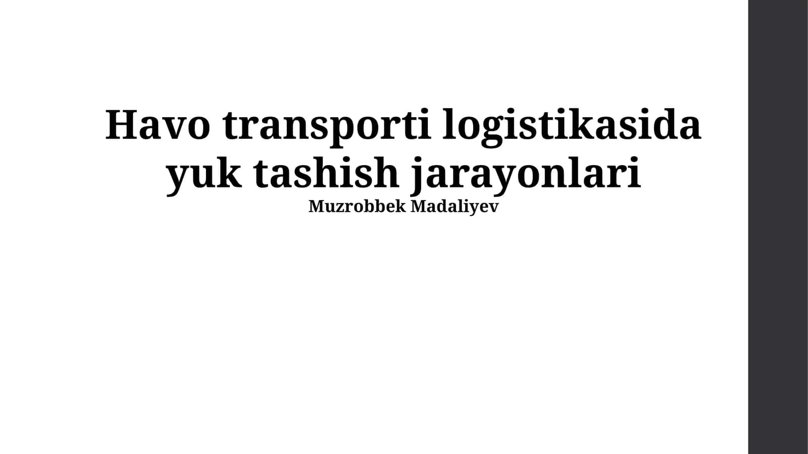 Yuk tashish zanjiri 1